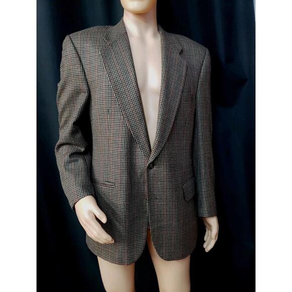 Burberry's Saks Fifth Avenue Men's Jacket Blazer Houndstooth Pit-pit 22